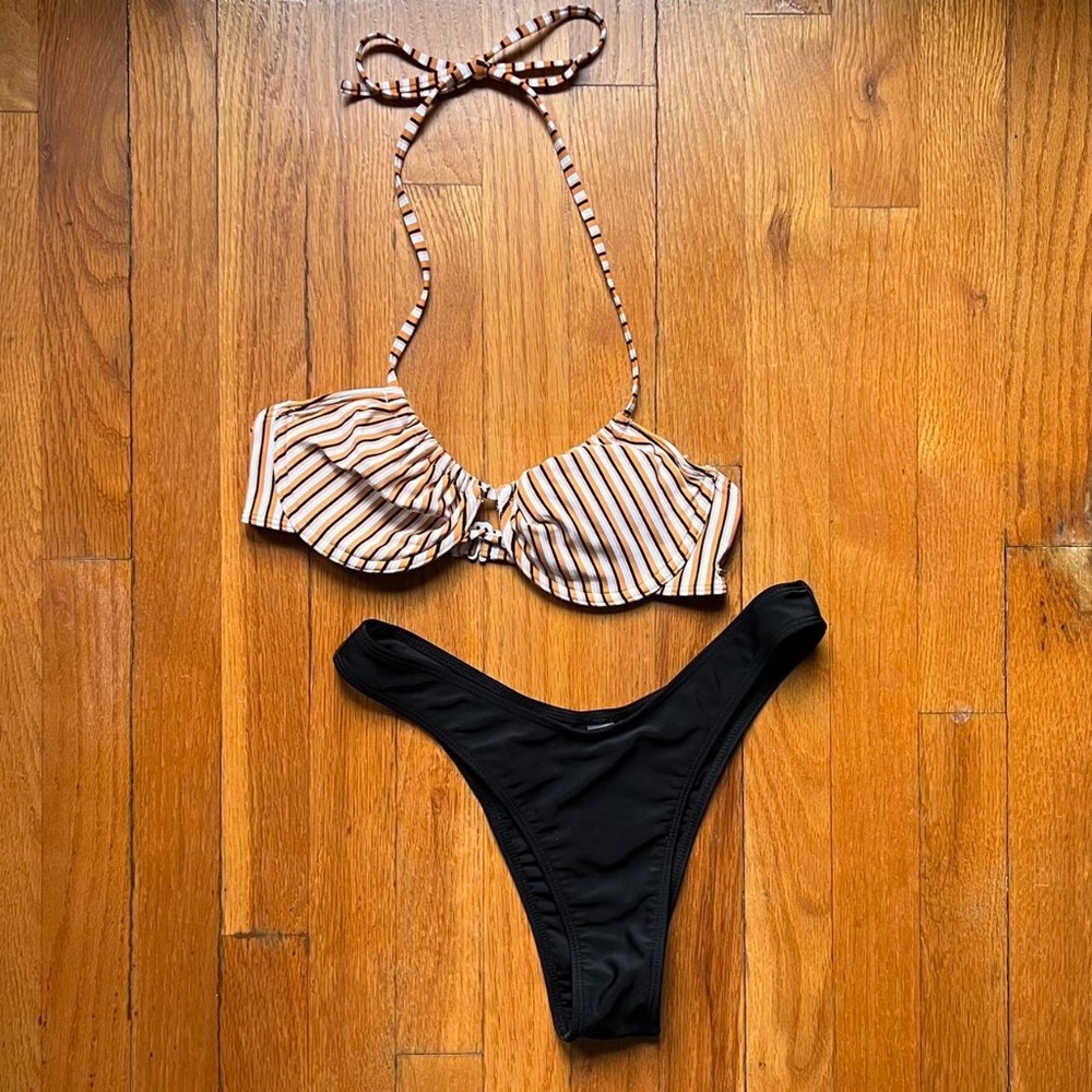 striped underwire roxy bikini 🍊
